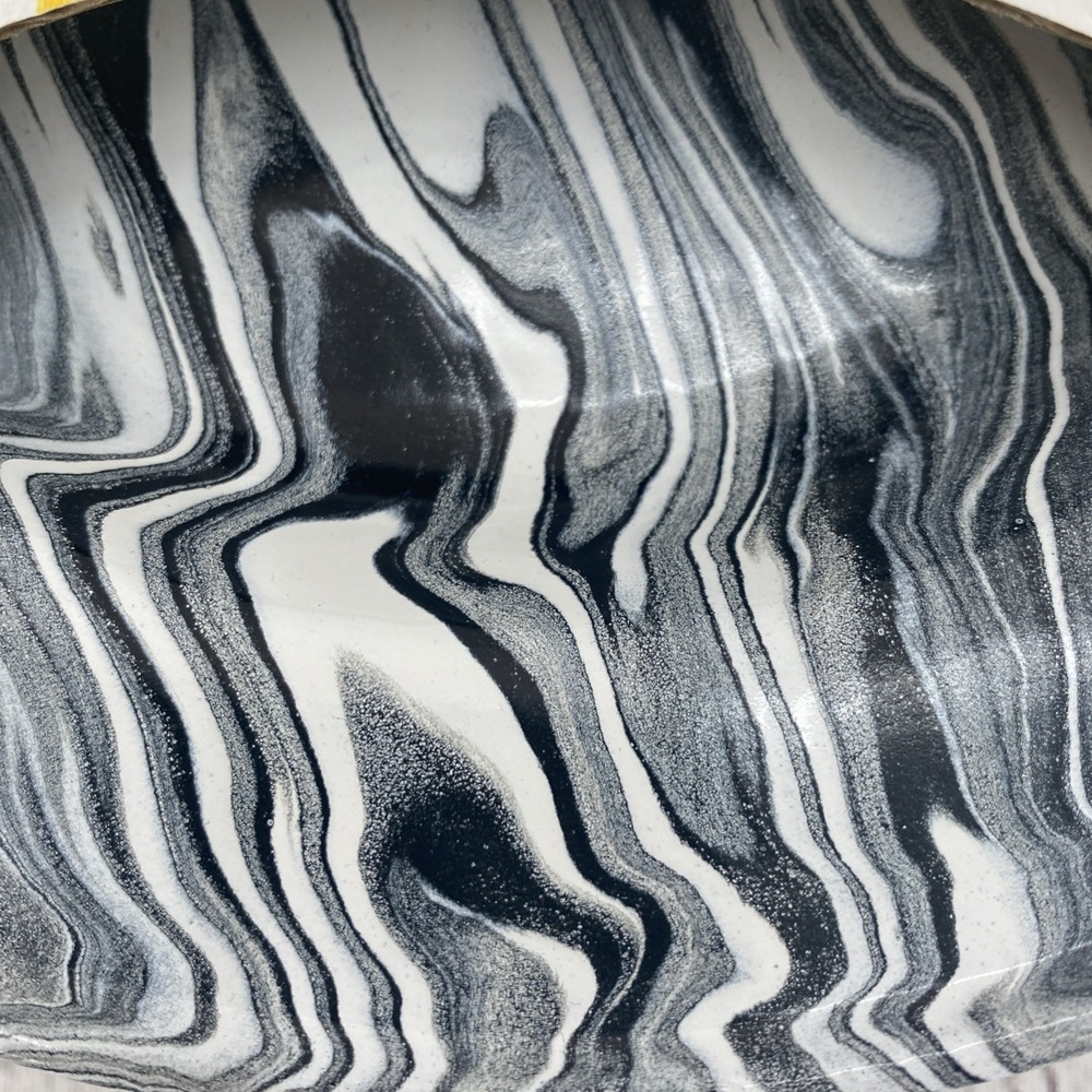 Artesano Enamelware Dinner Plates (Set of 2) Black Swirl Made In Colombia 10" - Picture 4 of 12